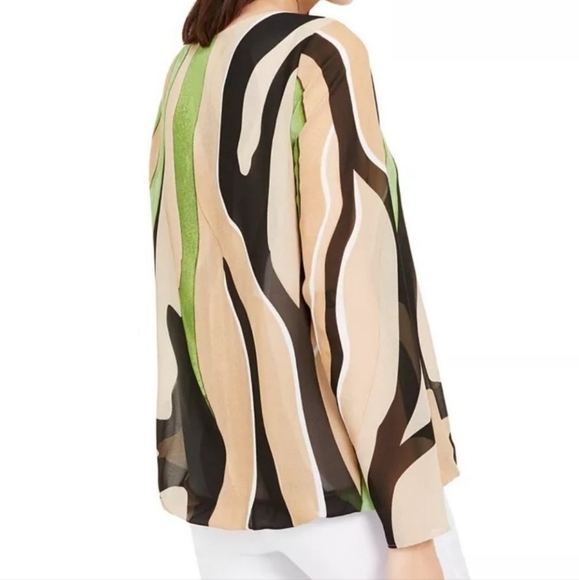 ALFANI Striped Longsleeve Blouse Size Large. - Picture 15 of 15